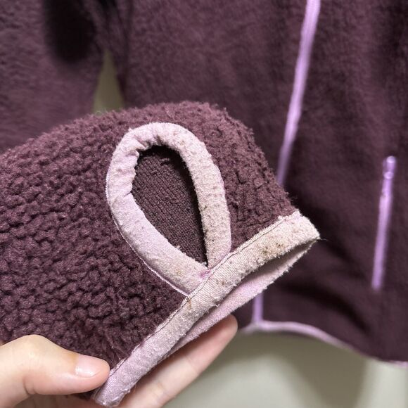 BERGANS OF NORWAY Hadsel Lady Jacket Coat Women's XS Fleece Hooded Purple Zip Up - Picture 8 of 16